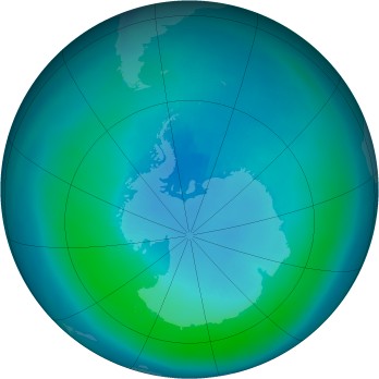 Antarctic ozone map for 2000-03
